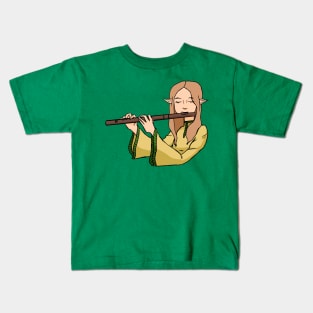 Elf Playing the Flute Kids T-Shirt